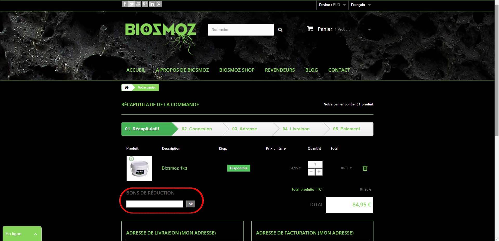 Explication pour utiliser les codes promo BiosmoZ